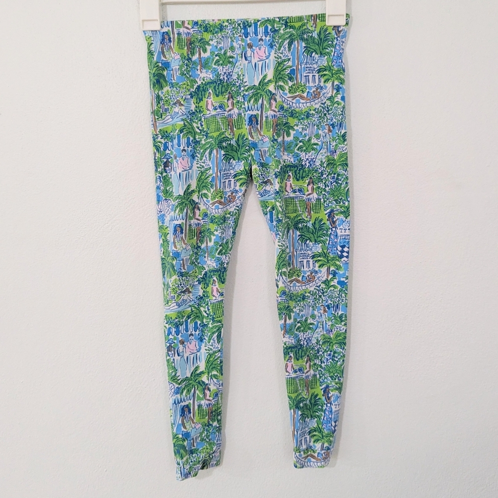 Lilly Pulitzer Girl Sammy Pajama Pants Tropical Lilly On Holiday Print 6